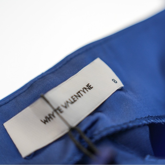 NWT WHYTE VALENTINE BLUE SATIN SLIP DRESS Size 8 - Picture 10 of 15